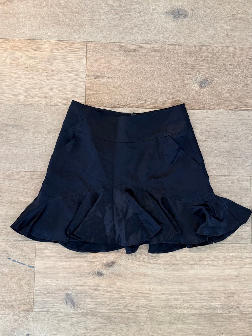 Vintage black silk y2k ballet core mini skirt